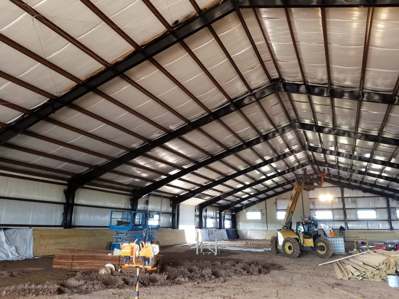Interior commercial structural steel building